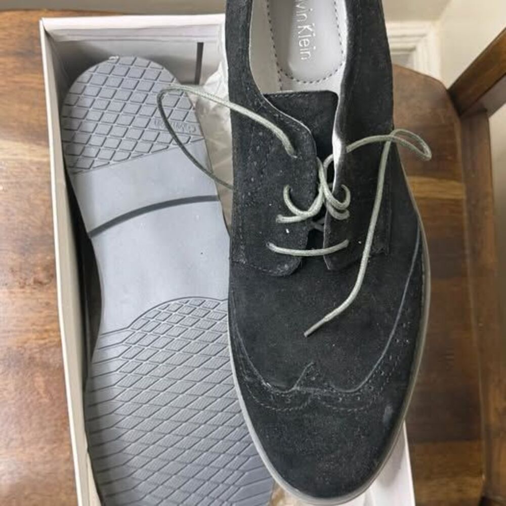 Calvin Klein Faxon Suede Black Shoes 13M